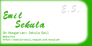 emil sekula business card